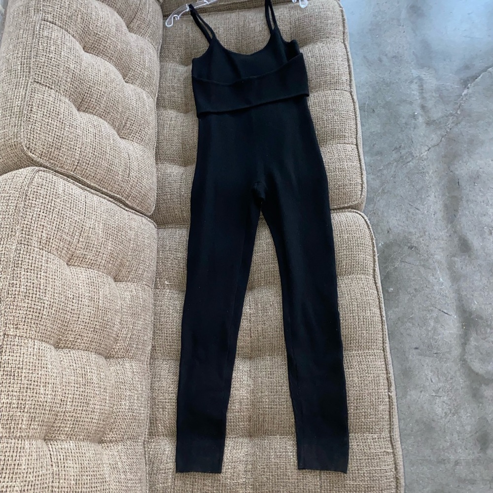 Black Rib-knit Bodysuit